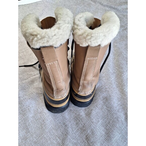 SOREL Men's Caribou Waterproof Boot Buff Size 8 Wool inserts Water proof - Picture 2 of 16